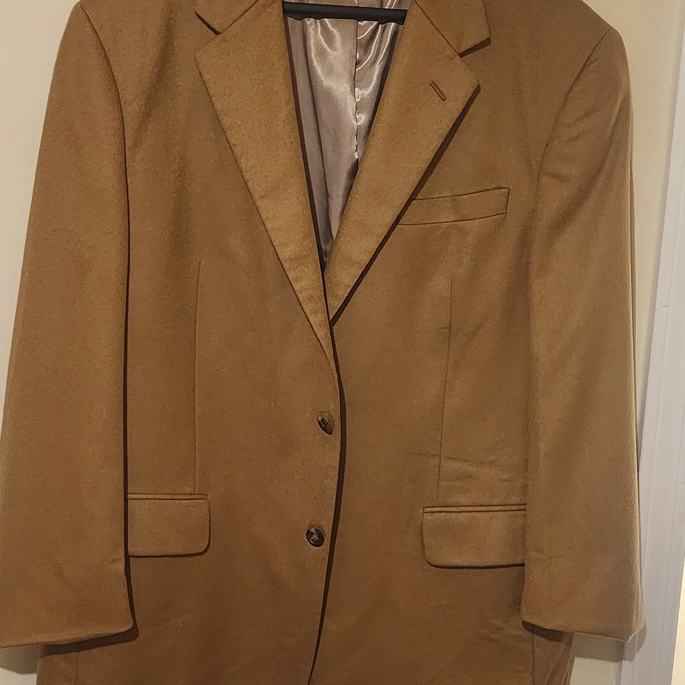 Vintage Jos. A. Bank 100% Cashmere Camel Blazer Sz 44